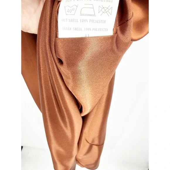 Revelry Skye Satin Cowl Neck Maxi Dress Terracotta Copper Bridesmaid Gown 14 - Picture 8 of 10